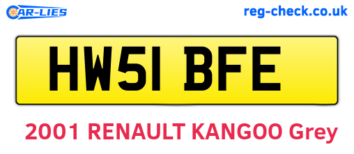 HW51BFE are the vehicle registration plates.