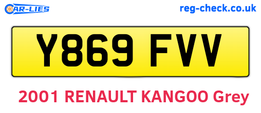 Y869FVV are the vehicle registration plates.