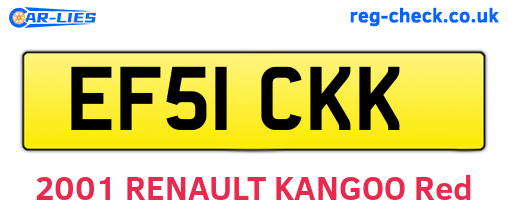 EF51CKK are the vehicle registration plates.