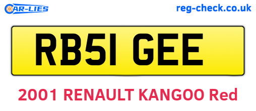 RB51GEE are the vehicle registration plates.