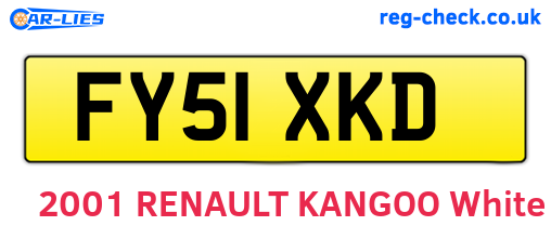 FY51XKD are the vehicle registration plates.