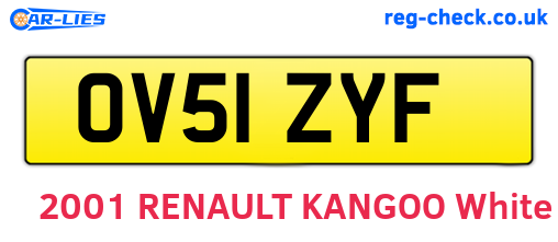 OV51ZYF are the vehicle registration plates.