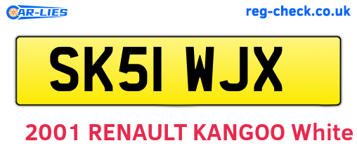 SK51WJX are the vehicle registration plates.