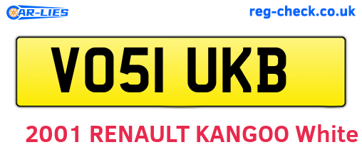 VO51UKB are the vehicle registration plates.