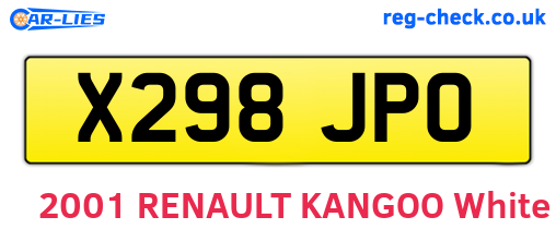 X298JPO are the vehicle registration plates.