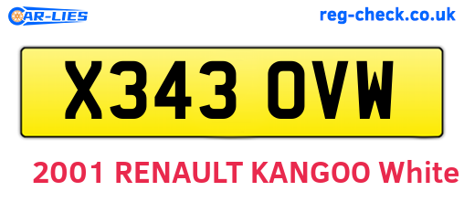 X343OVW are the vehicle registration plates.
