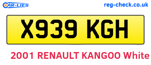 X939KGH are the vehicle registration plates.