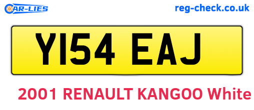 Y154EAJ are the vehicle registration plates.