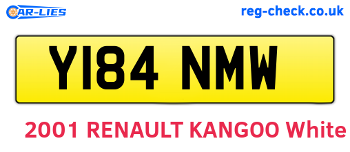 Y184NMW are the vehicle registration plates.