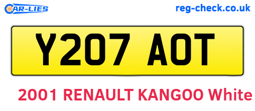 Y207AOT are the vehicle registration plates.