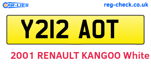 Y212AOT are the vehicle registration plates.