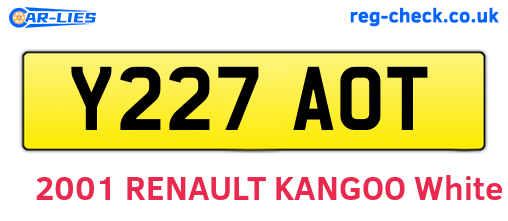 Y227AOT are the vehicle registration plates.