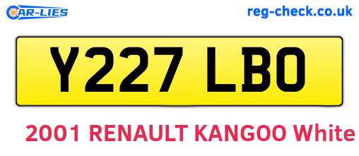 Y227LBO are the vehicle registration plates.
