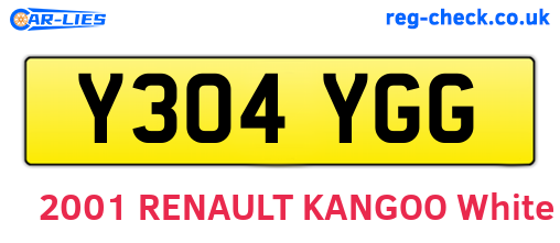 Y304YGG are the vehicle registration plates.