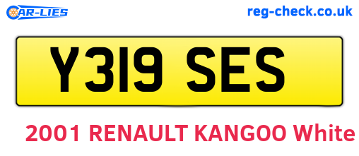 Y319SES are the vehicle registration plates.