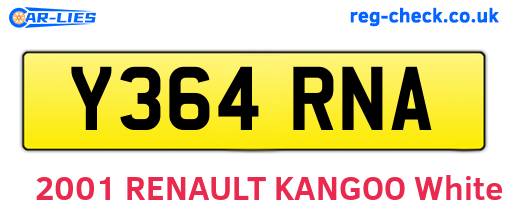 Y364RNA are the vehicle registration plates.