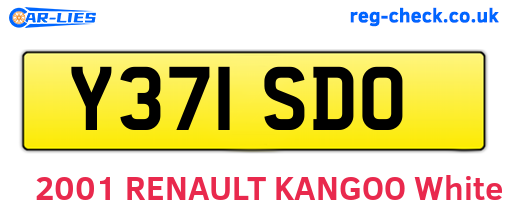 Y371SDO are the vehicle registration plates.