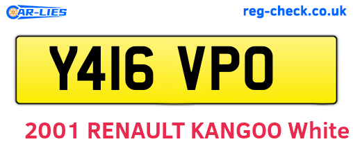 Y416VPO are the vehicle registration plates.