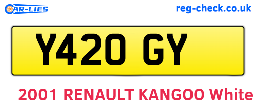 Y42OGY are the vehicle registration plates.