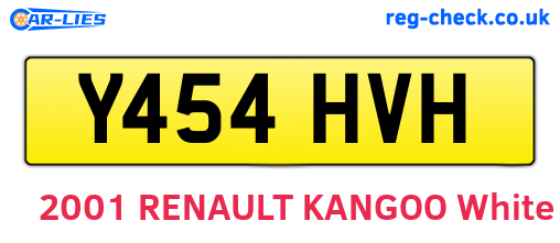 Y454HVH are the vehicle registration plates.