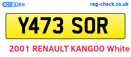 Y473SOR are the vehicle registration plates.