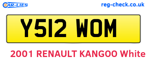 Y512WOM are the vehicle registration plates.