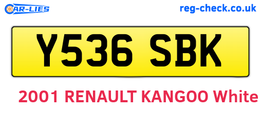Y536SBK are the vehicle registration plates.
