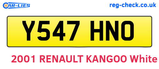 Y547HNO are the vehicle registration plates.