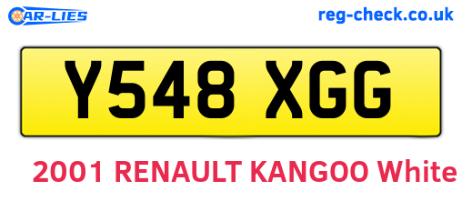 Y548XGG are the vehicle registration plates.