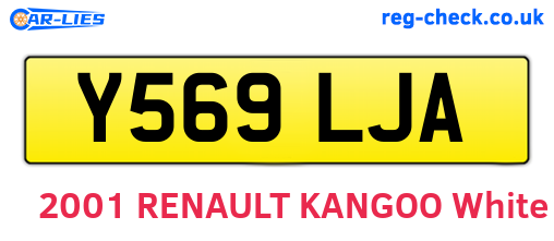 Y569LJA are the vehicle registration plates.