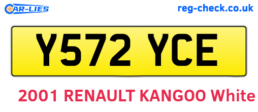 Y572YCE are the vehicle registration plates.