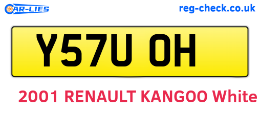 Y57UOH are the vehicle registration plates.