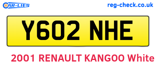 Y602NHE are the vehicle registration plates.