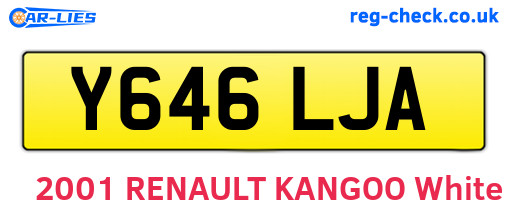 Y646LJA are the vehicle registration plates.