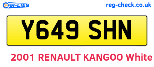 Y649SHN are the vehicle registration plates.