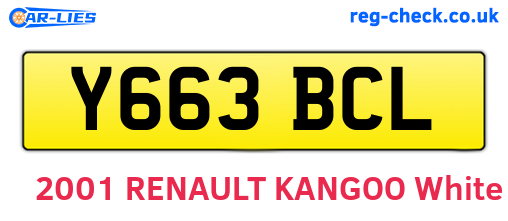 Y663BCL are the vehicle registration plates.