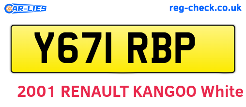 Y671RBP are the vehicle registration plates.
