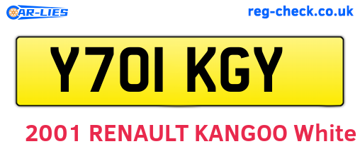 Y701KGY are the vehicle registration plates.