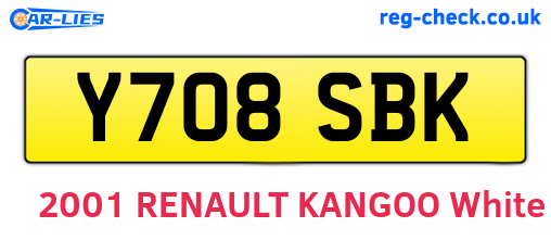 Y708SBK are the vehicle registration plates.