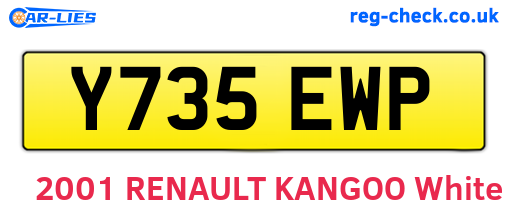 Y735EWP are the vehicle registration plates.