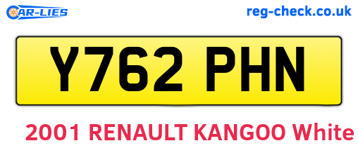 Y762PHN are the vehicle registration plates.
