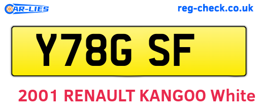 Y78GSF are the vehicle registration plates.