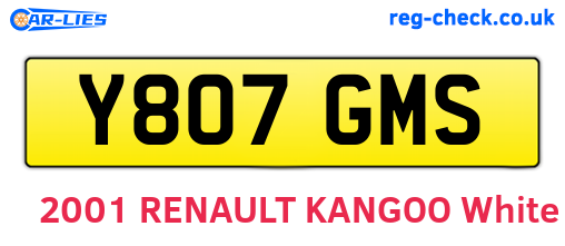 Y807GMS are the vehicle registration plates.