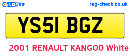YS51BGZ are the vehicle registration plates.