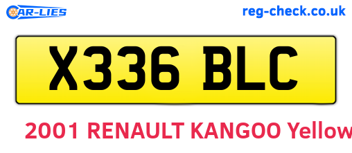 X336BLC are the vehicle registration plates.