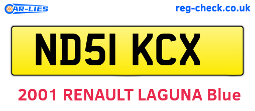 ND51KCX are the vehicle registration plates.