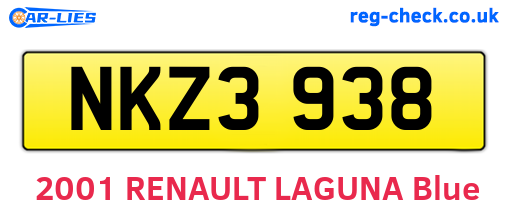 NKZ3938 are the vehicle registration plates.