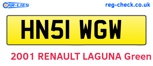 HN51WGW are the vehicle registration plates.