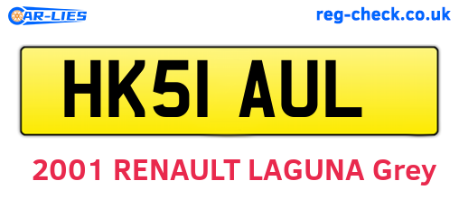 HK51AUL are the vehicle registration plates.