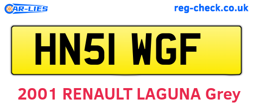 HN51WGF are the vehicle registration plates.